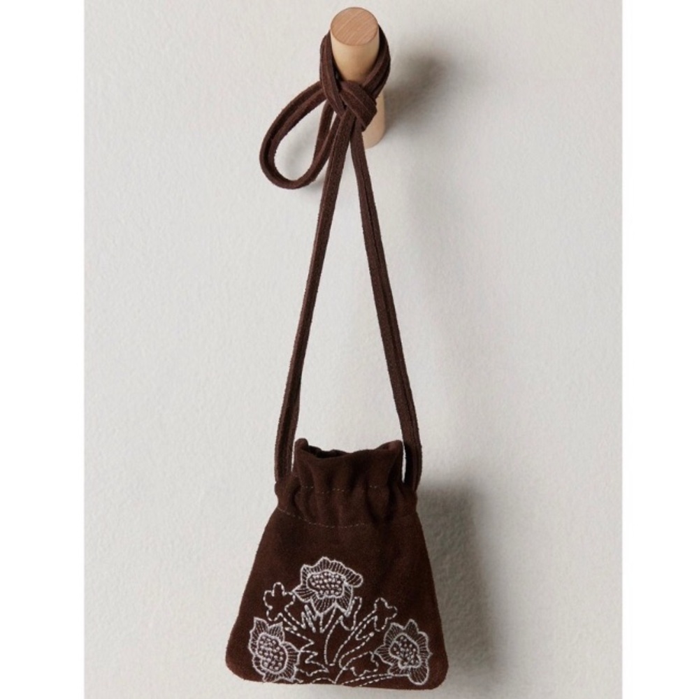 Free People! Eden Mini Pouch Bag In Espresso NWT! - Picture 3 of 16
